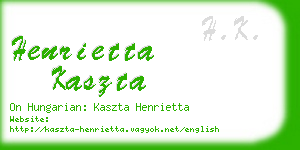 henrietta kaszta business card